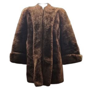Dupler's VTG Sheared Fur Luxury Coat, Real Brown Fur, Bell Slv  - Women's sz XL